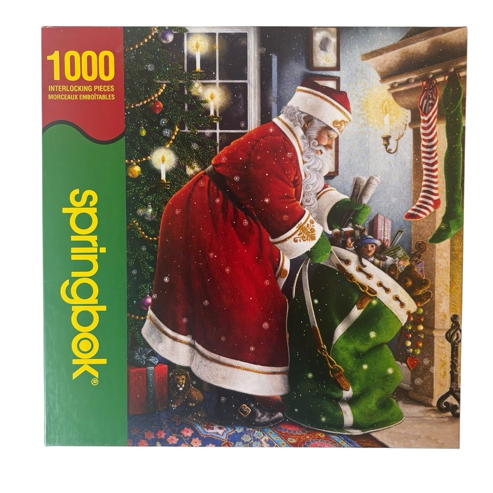 Santa's Delivery, 1000 Piece Springbok Puzzle Christmas Holiday Tree
